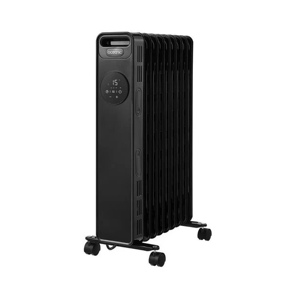 Radiateur Electrique Bain Dhuile 2000w Oceanic - 3 Puissances - Thermostat Electronique - Telecommande - Mobile - Noir Oceanic