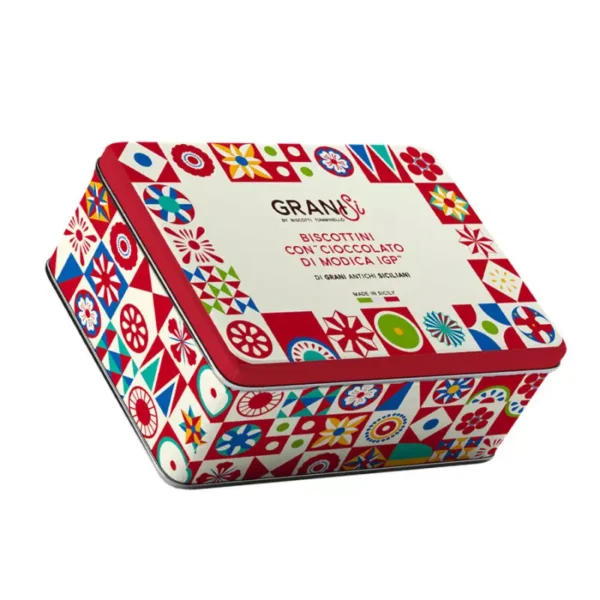 Biscuits with Modica Chocolate IGP Grani Sì in Tin 270 gr