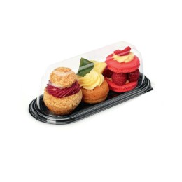 Boite à éclair fond noir avec couvercle transparent 18 x 7,5 x 5,5 cm- par 720