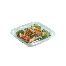 Boîte à salade plastique transparente avec couvercle Crudipack 500 ml - par 80