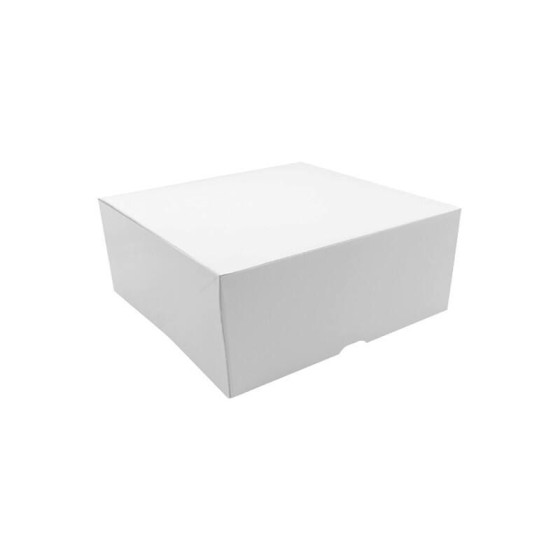 Boîte pâtissière blanche 25 x 25 x 10 cm - par 50