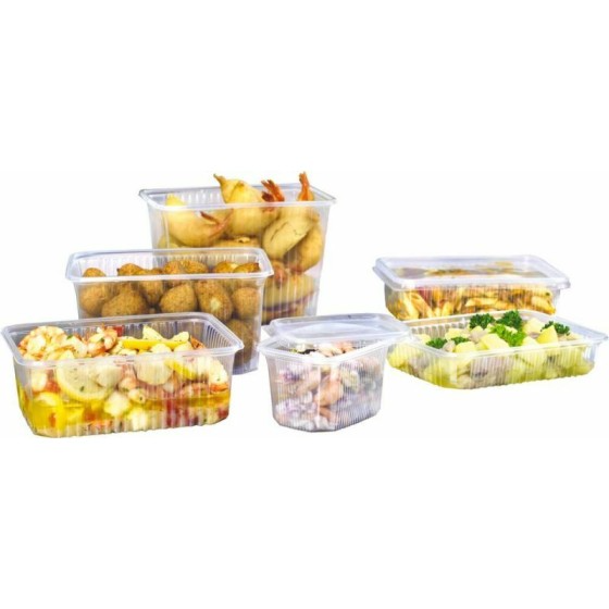 Boîte plastique carrée transparente 500 ml - par 500