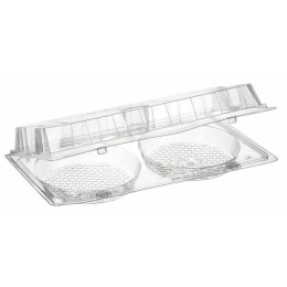Boîte plastique transparente 2 tartelettes Patipack - par 260