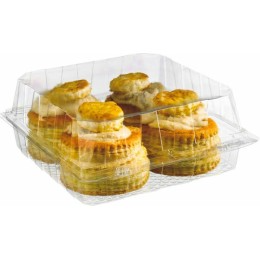 Boîte plastique transparente avec couvercle Patipack 20 x 19 x 8 cm - par 320