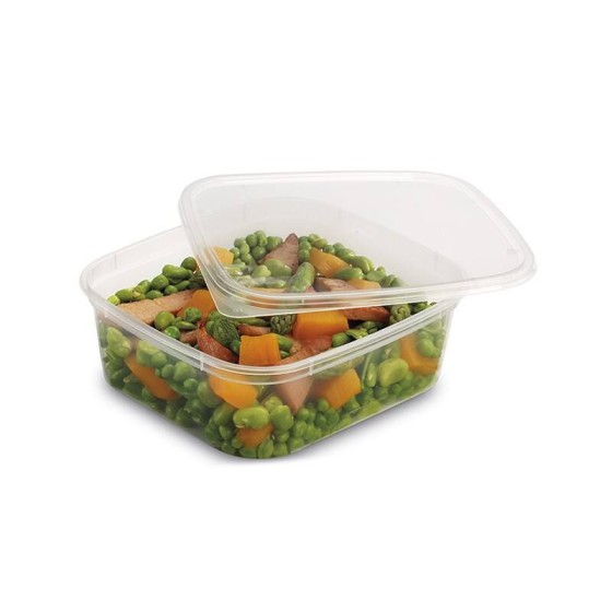 Boîte plastique transparente avec couvercle Prestipack 750 ml - par 200