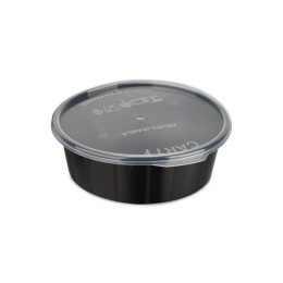 Boîte ronde plastique noire 300 ml - par 225