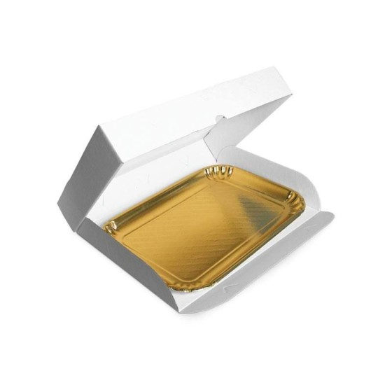 Boîte traiteur carton micro cannelures blanche 34 x 25 x 6 cm - par 25