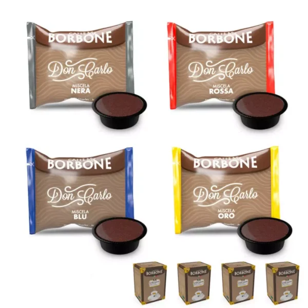 Borbone Coffee tasting kit : 200 assorted blend capsules compatible with Lavazza a Modo Mio®