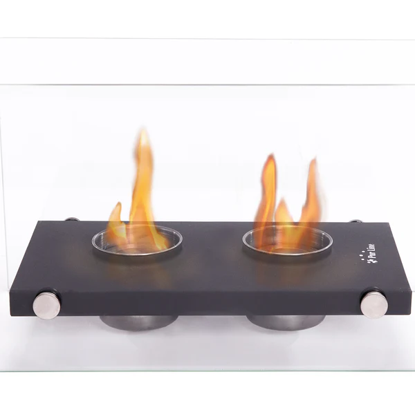 Cheminée éthanol de table en métal avec double flamme Purline
