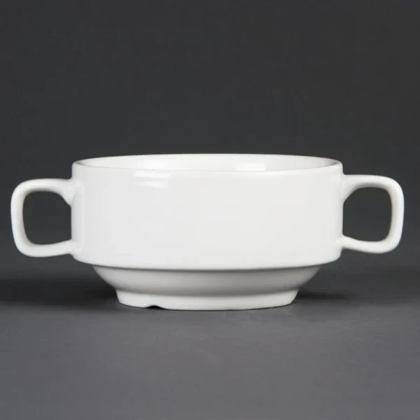 Bol à soupe avec anses blancs Olympia 115mm (Lot de 6)