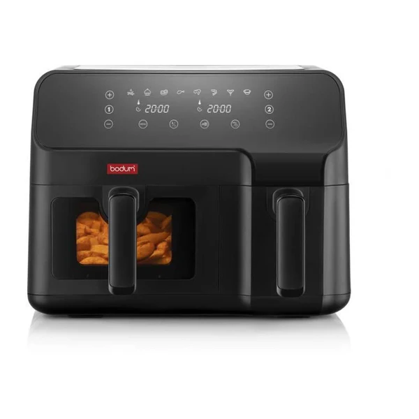 Friteuse électrique A Air Pulsé - Bodum - Melior - Double Compartiment 3,2 L Et 5,1 L - 2 700 W - Noir Bodum