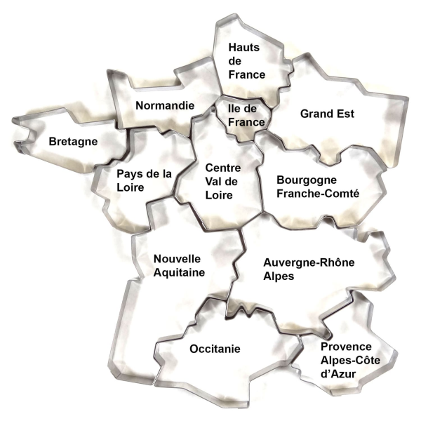 Cadre inox forme région de France