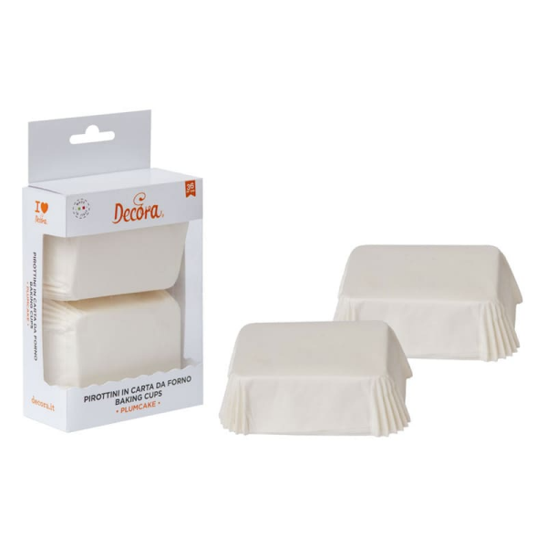 Caissettes mini cakes coloris blanc (x 36)