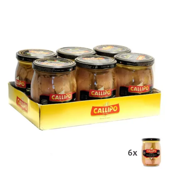 Callipo Tuna fish fillets in olive oil Riserva Oro 550 gr x 6