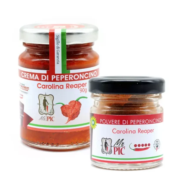 Carolina Reaper Chilli Pepper Kit: Chilli Cream 90 gr and Chilli Powder 15 gr