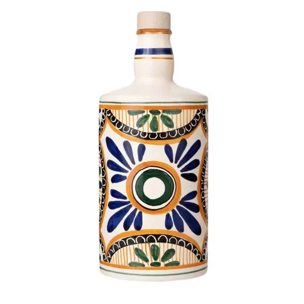Ceramic Bottle Green Circle with Organic Extra Virgin Olive Oil Monocultivar Nocellara del Belice 500 ml
