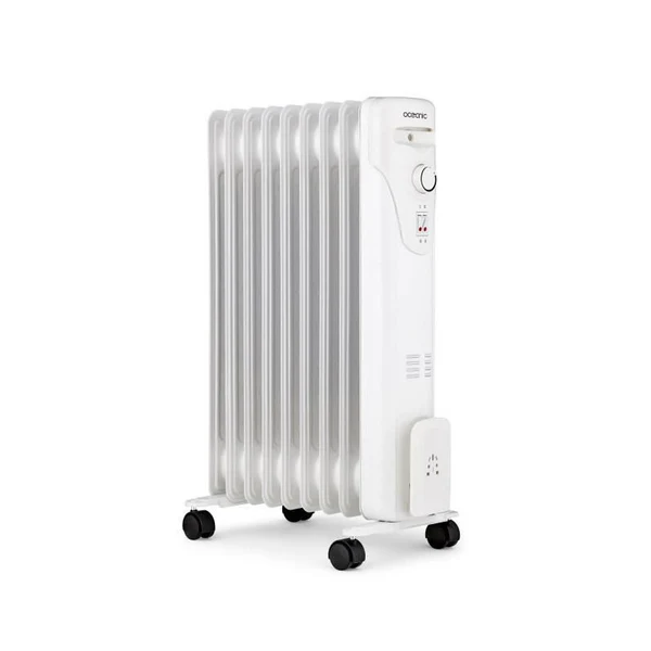 Radiateur Bain D'huile électrique - 2000 Watts - Oceanic - 3 Puissances - 9 éléments - Mobile - Blanc Oceanic