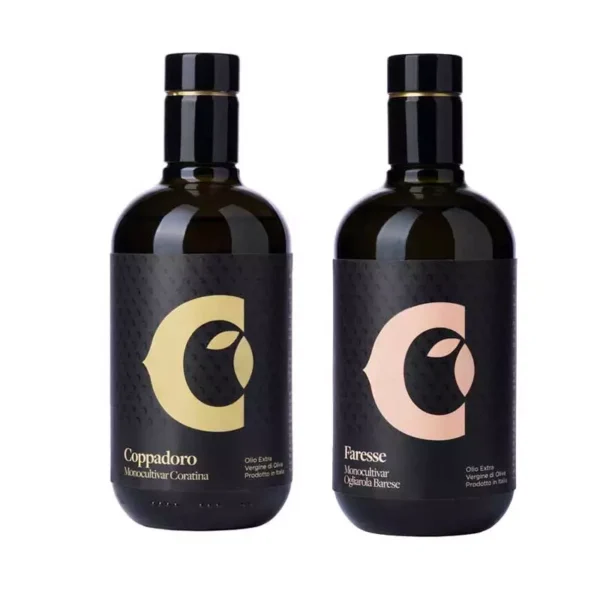 Ciccolella Extra Virgin Olive Oil tasting kit Coppadoro and Faresse 500 ml x 2