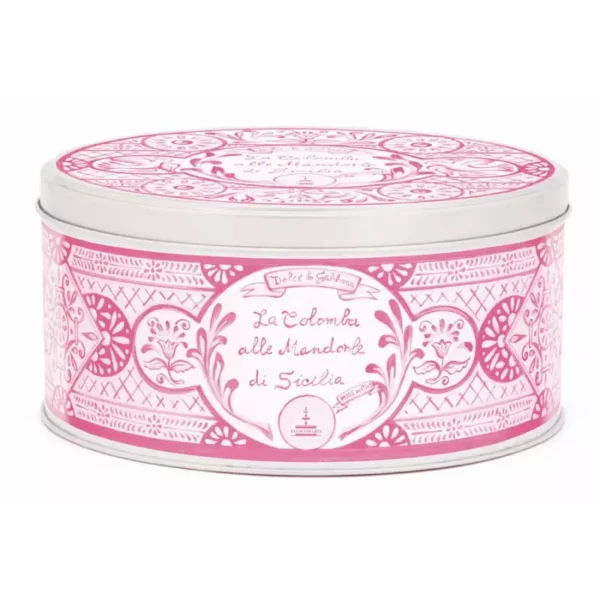Colomba with Almonds Fiasconaro Dolce e Gabbana in pink tin 750 gr
