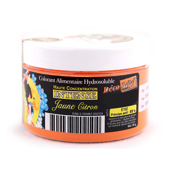 Colorant alimentaire jaune citron
