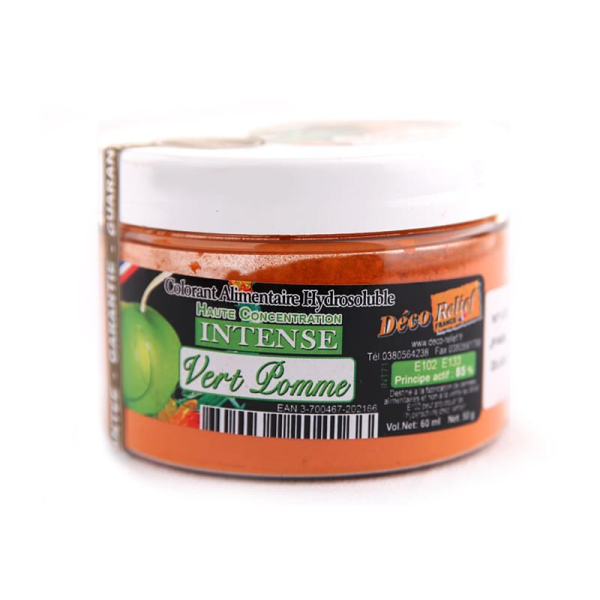 Colorant alimentaire en poudre vert pomme