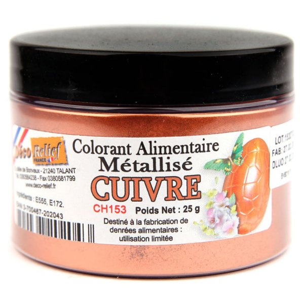 Colorant alimentaire métallisé Cuivre