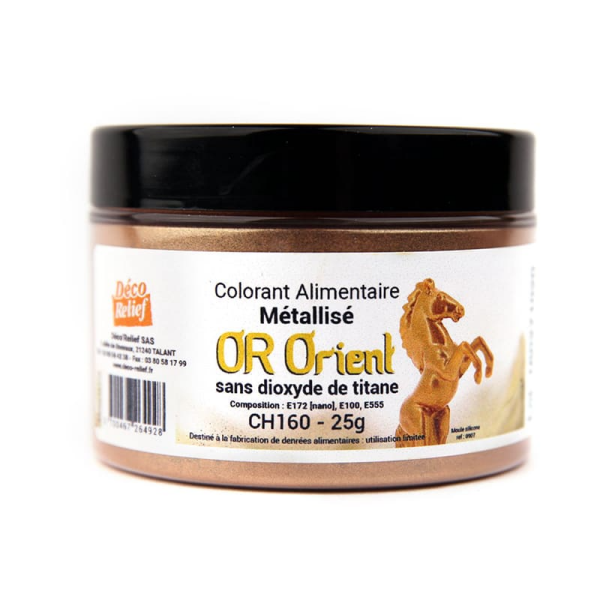 Colorant alimentaire métallisé Or Orient