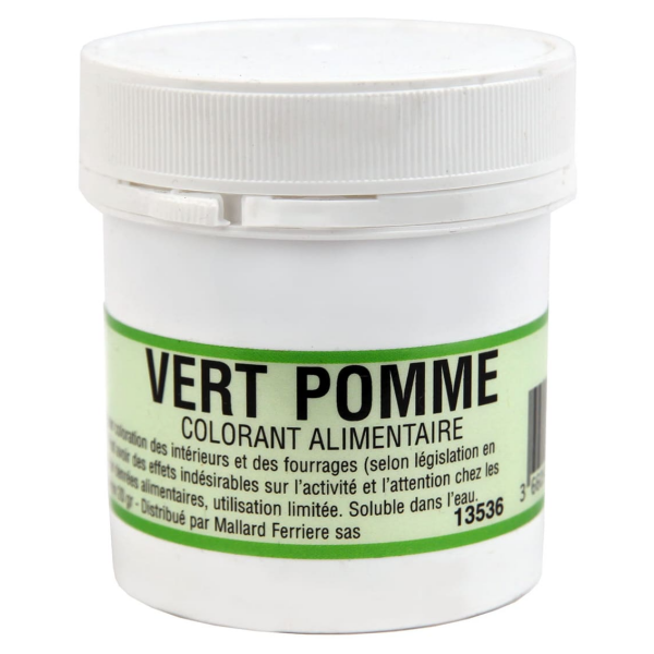 Colorant alimentaire en poudre vert pomme