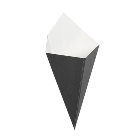 Cornet à frites kraft noir 100 ml - par 200