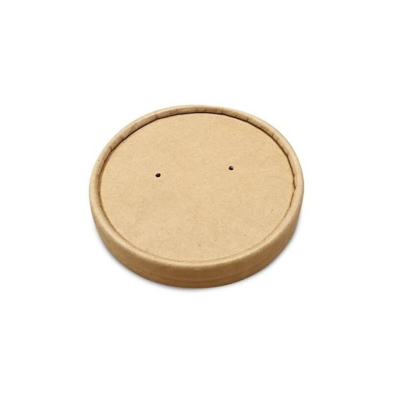 Couvercle kraft brun pour pots kraft 240 ml ou 360 ml - par 25