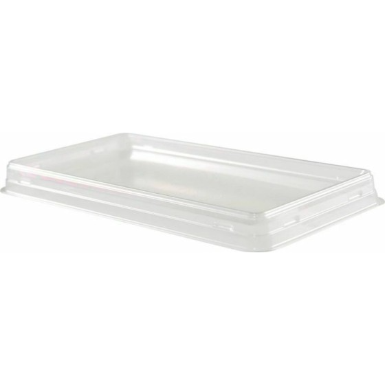 Couvercle plastique transparent pour barquette plastique blanche spécial brochettes 1200 et 2700 ml - par 240