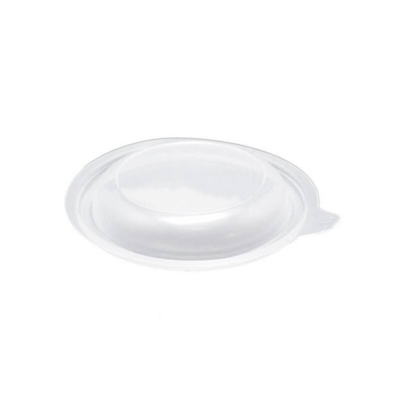 Couvercle plastique transparent pour bol plastique scellable noir et blanc 400 ml - par 100