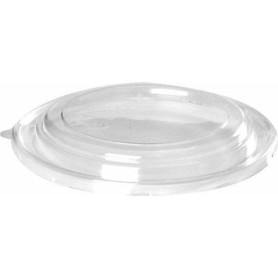 Couvercle plastique transparent pour bol salade rond kraft brun 1250 ml - par 50