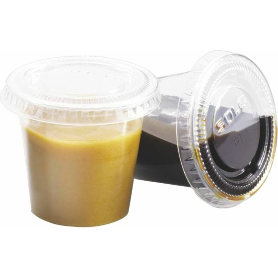 Couvercle plastique transparent pour pot à sauce plastique 30 ml - par 125