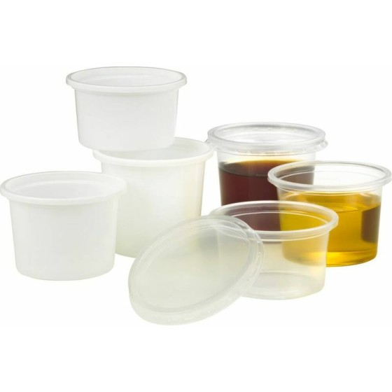 Couvercle plastique transparent pour pots à sauce Plastipot 75, 100 et 125 ml - par 100