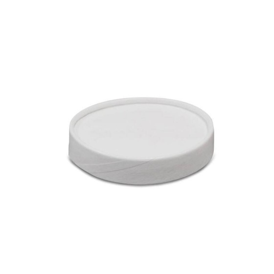 Couvercle ventilé en carton blanc pour pot en carton blanc 350 ml - par 25