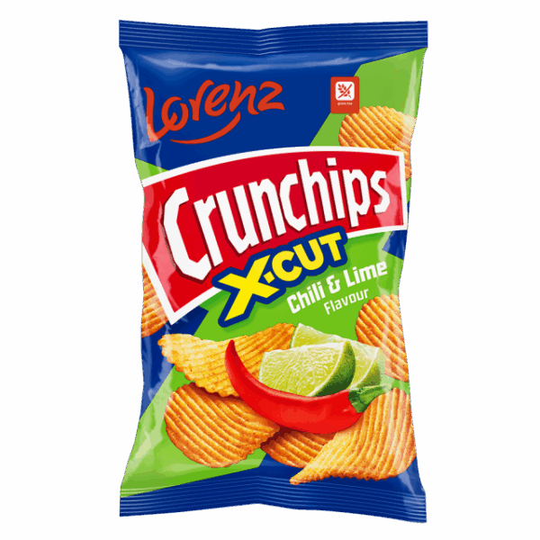 Lorenz Crunchips X-Cut Chilli & Lime 75g (12 Pack) 28 February Dated