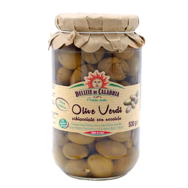 Crushed Green Olives with pit, traditional Calabrian recipe 530 gr