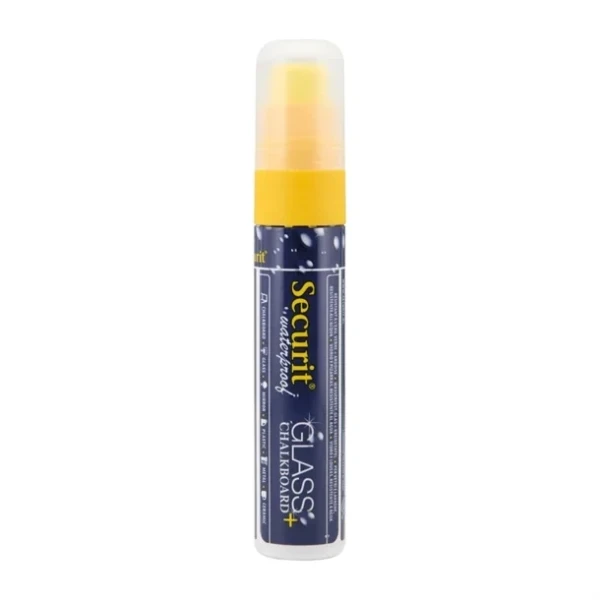 Marqueur craie waterproof Securit (verre+ ardoise) pointe 7-15mm jaune