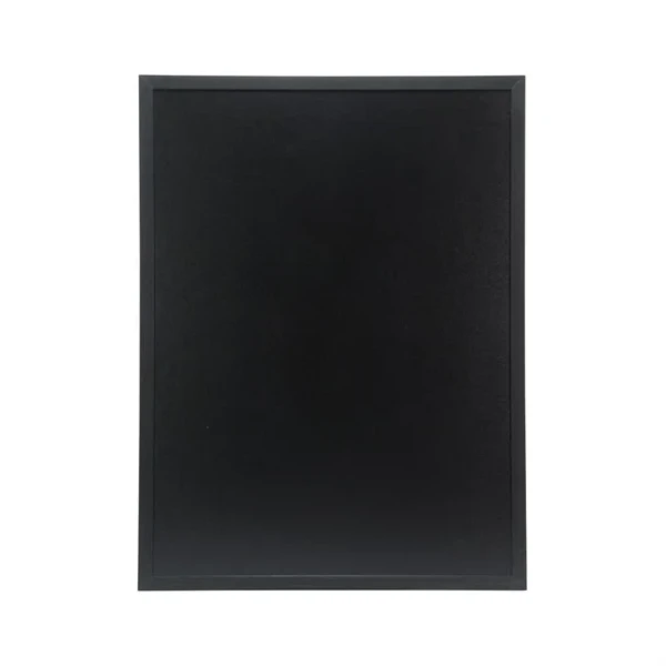 Ardoise murale cadre en bois noir avec feutre craie et fixations Securit 60x80cm