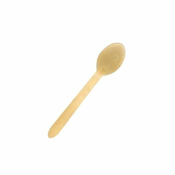 Cuillère à dessert jetable en bois 16,5 cm - par 50