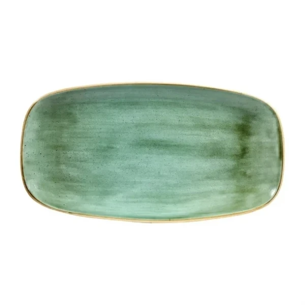 Assiettes oblongues Churchill Stonecast Samphire Green 189 x 355mm (Lot de 6)