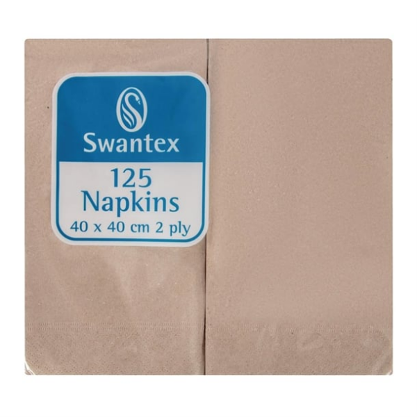 Serviettes déjeuner kraft recyclées 400mm 2 plis pliage 1/4 (lot de 2000)