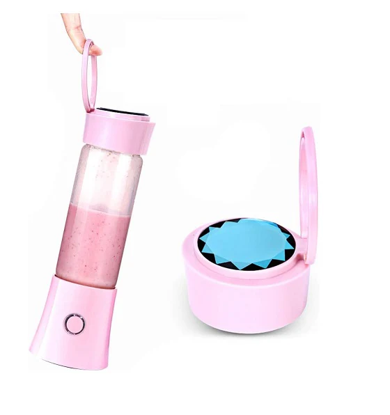 Blender électrique Smoothie 0,48L 100W avec mini USB rechargeable rose Vendos85