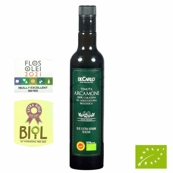 Tenuta Arcamone Huile d'Olive Bio & DOP Terra di Bari 500 ml - De Carlo Olio Extra Vergine di Oliva