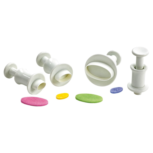 lot de 4 Découpoir ovale à poussoir