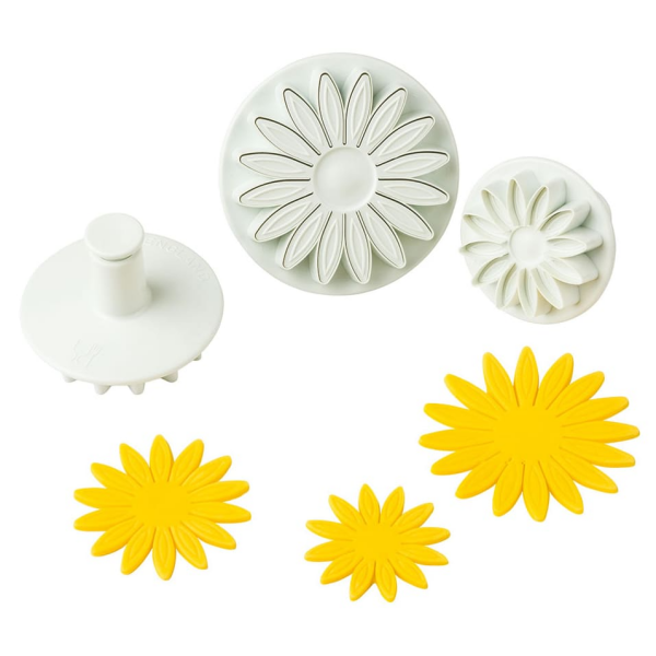 Lot de 3 Découpoir tournesol à poussoir