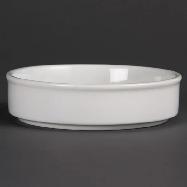 Plats empilables en porcelaine blanche Olympia 134mm (Lot de 6)
