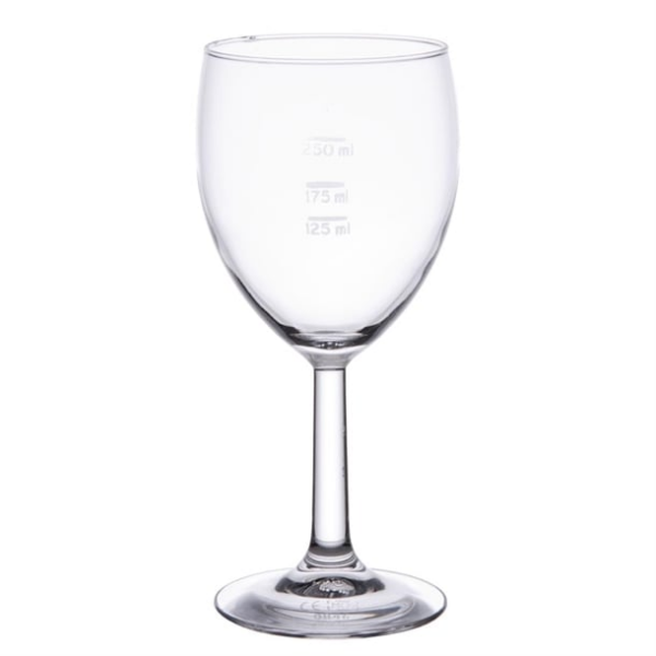 Verres à pied Utopia Saxon 340 ml marqués à 125 ml 175 ml et 250 ml (lot de 48)