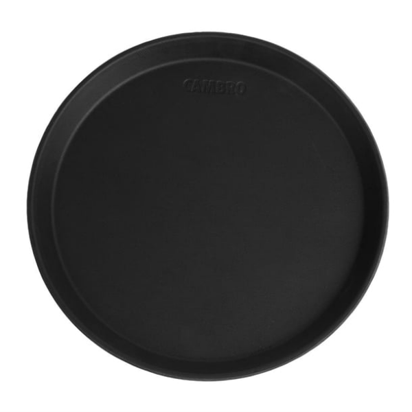 Plateau antidérapant en fibre de verre Olympia Kristallon rond noir 356mm